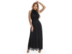 luxusní dlouhé šaty s a střihem černé model 21750867 - numoco basic 1