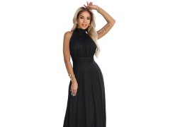 luxusní dlouhé šaty s a střihem černé model 21750867 - numoco basic 2