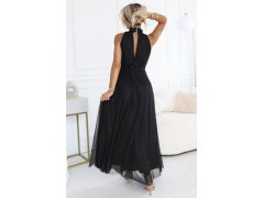 luxusní dlouhé šaty s a střihem černé model 21750867 - numoco basic 5