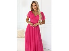 Dlouhé šaty s výstřihem, kosticemi a krátkými rukávy model 21955756 - numoco basic 4