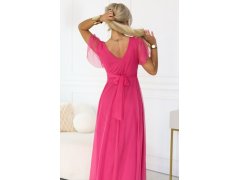 Dlouhé šaty s výstřihem, kosticemi a krátkými rukávy model 21955756 - numoco basic 6