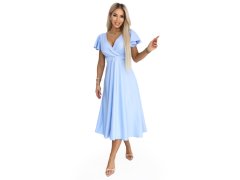 Midi šaty s&nbsp;obálkovým výstřihem a&nbsp;třpytkami modré model 22123350 - numoco 1