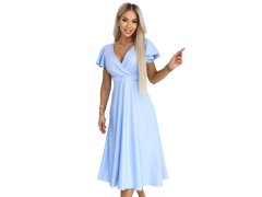 Midi šaty s&nbsp;obálkovým výstřihem a&nbsp;třpytkami modré model 22123350 - numoco 2