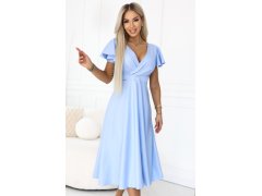 Midi šaty s&nbsp;obálkovým výstřihem a&nbsp;třpytkami modré model 22123350 - numoco 4