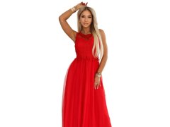 maxi šaty s krajkou a tylem červené model 22124233 - numoco basic 4