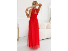 maxi šaty s krajkou a tylem červené model 22124233 - numoco basic 7
