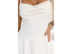 Letní šaty bez ramínek s vodním výstřihem a sukní ecru barva model 22129218 - numoco basic 7