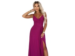 CHIARA večerní maxi šaty bez ramínek fuchsiová model 22210927 - numoco 2