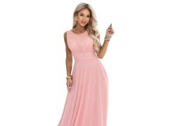 dlouhé maxi šaty s kulatým výstřihem – pudrově růžové model 22261871 - numoco basic 3
