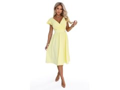 MATILDE Šaty s výstřihem a krátkými rukávy – žluté model 22297225 - numoco 3