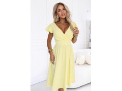 MATILDE Šaty s výstřihem a krátkými rukávy – žluté model 22297225 - numoco 6