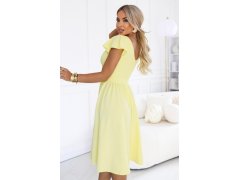MATILDE Šaty s výstřihem a krátkými rukávy – žluté model 22297225 - numoco 7
