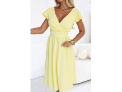 MATILDE Šaty s výstřihem a krátkými rukávy – žluté model 22297225 - numoco 8