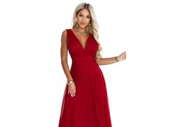 model 22302473 Elegantní maxi šaty s výstřihem do V a odhalenými zády – světle vínová - numoco basic 4