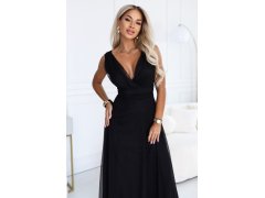 model 22302475 Elegantní maxi šaty s výstřihem do V a odhalenými zády – černé - numoco basic 7