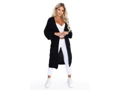 Dlouhý dámský pletený kardigan s kapsami a rukávy – černý model 22323055 - numoco basic 4