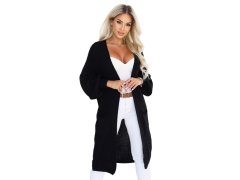 Dlouhý dámský pletený kardigan s kapsami a rukávy – černý model 22323055 - numoco basic 5