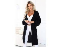 Dlouhý dámský pletený kardigan s kapsami a rukávy – černý model 22323055 - numoco basic 8