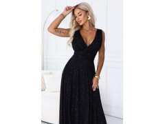 dlouhé večerní šaty s tylem a výstřihem do V – černé model 22334550 - numoco basic 8