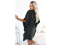 SOFIA Dámské šaty typu s&nbsp;vázáním v&nbsp;pase – tmavě khaki model 22349681 - numoco 5