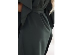 SOFIA Dámské šaty typu s&nbsp;vázáním v&nbsp;pase – tmavě khaki model 22349681 - numoco 6
