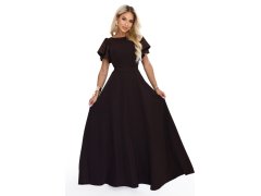 Elegantní se maxi šaty s rukávy – hnědá model 22356547 - numoco 1