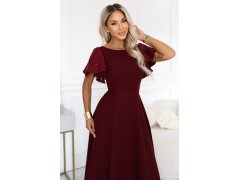 Elegantní maxi šaty s se a rukávy – vínová model 22401926 - numoco 6