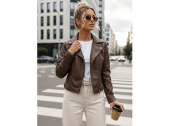 Dámská hnědá koženková bunda model 22079309 - FashionStreet