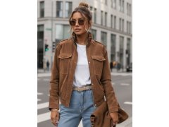 Dámská semišová bunda bomber model 22205647 hnědá - FashionStreet
