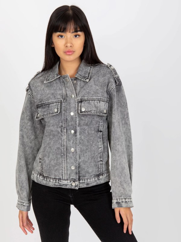 Dámská džínová bunda EM KR Šedá jeans model 20101358 - FPrice - čepice, rukavice a&nbsp;šály