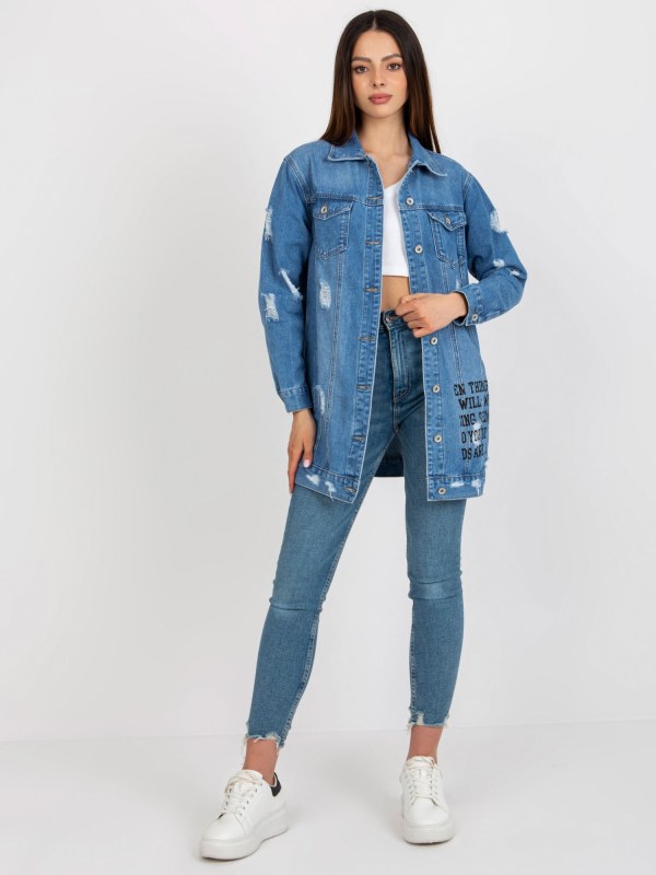 Dámská džínová bunda HM KR model 20190960 Modrá jeans - FPrice - Doplňky čepice, rukavice a šály