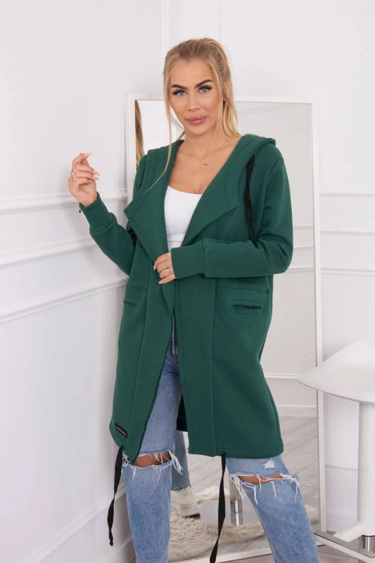 Zateplená bunda s kapucí model 20993383 tmavě zelená - Kesi