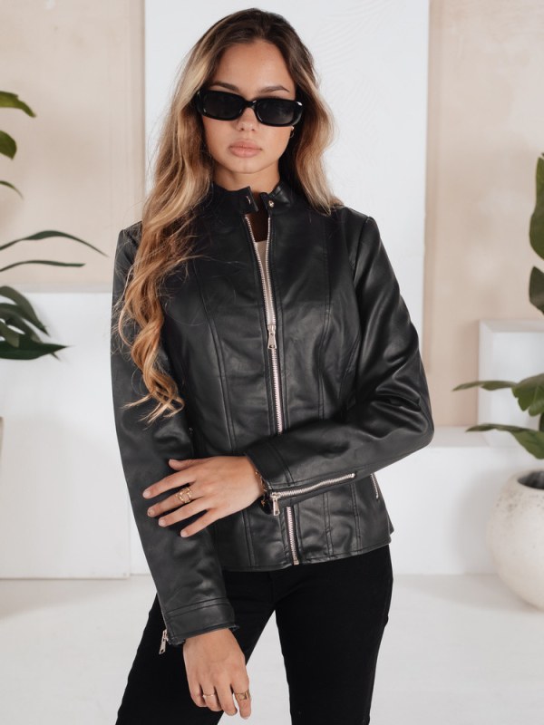 Dámská kožená bunda model 22391317 černá - FashionStreet - Dámské bundy