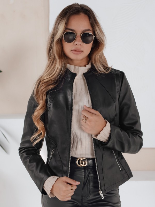 Dámská kožená bunda model 22159041 černá - FashionStreet
