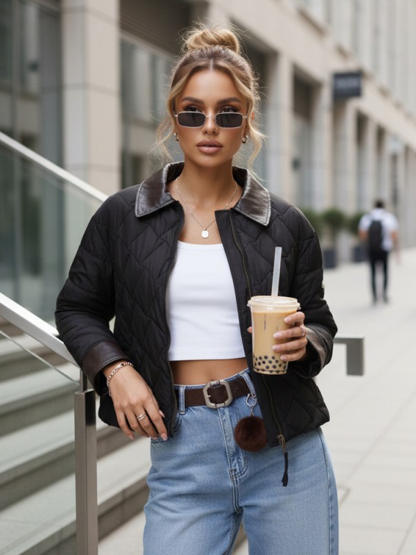 Dámská přechodná bunda model 22272302 černá - FashionStreet - Dámské bundy