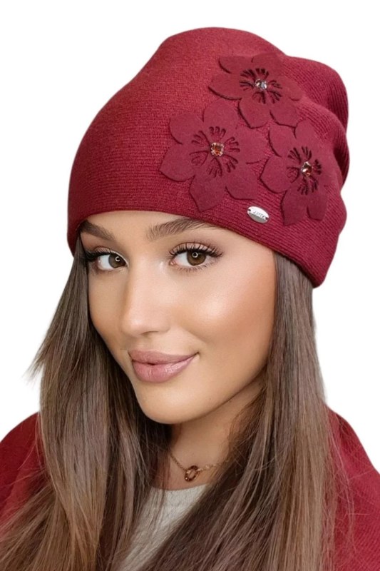 Dámská čepice model 21870978 bordó - Kamea