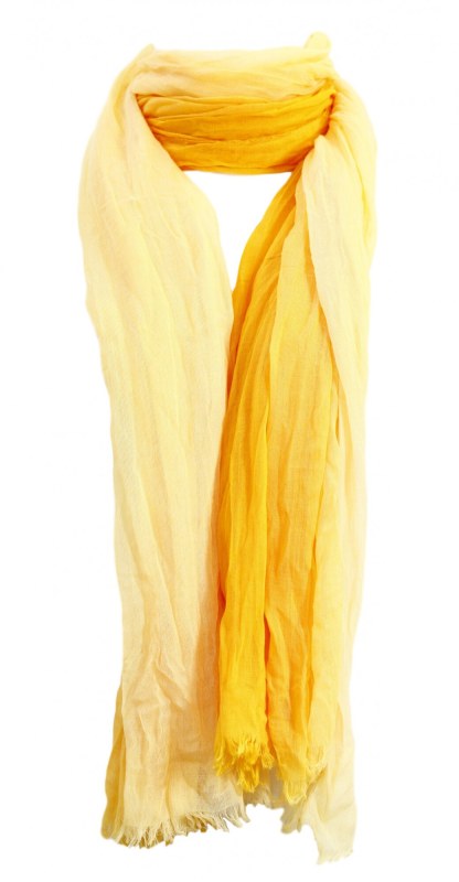 Dámská šála žlutá/ombre - FPrice - Doplňky čepice, rukavice a šály