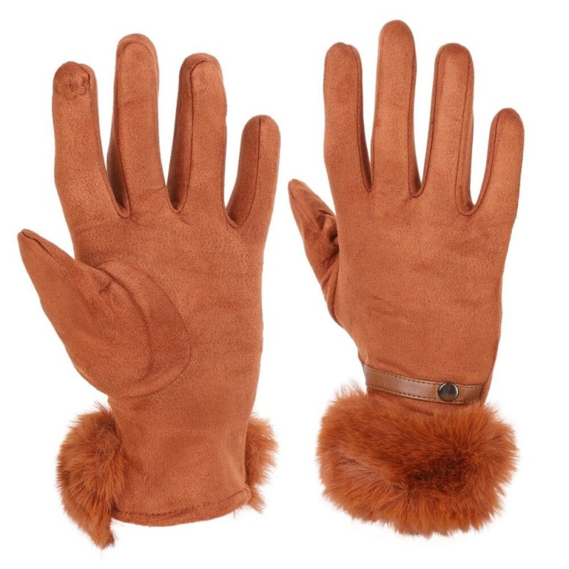 Dámské rukavice model 19049465 hnědé dotykové - Moraj - Doplňky čepice, rukavice a šály