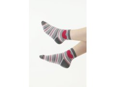 Dámské ponožky 113 šedé s pruhy