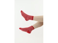 Thermo ponožky model 18330556 červené s bílými pruhy - Moraj