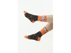 Veselé ponožky Face oranžové