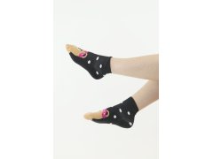 model 18399910 ponožky Bear černé s bílými puntíky - Moraj