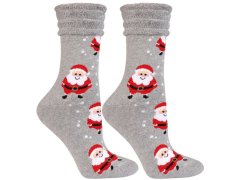 Vánoční ponožky Gift 1 šedé se Santou