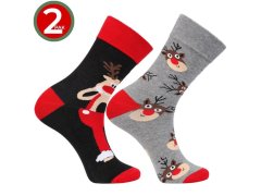 2pack Vánoční ponožky šedé a černé