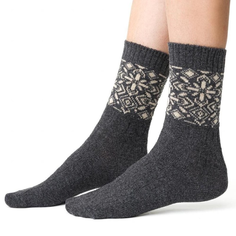 Ponožky s vlnou šedé vzor model 18934581 - Steven - Doplňky čepice, rukavice a šály