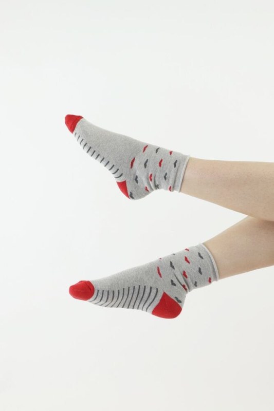 Thermo ponožky šedé s červenou model 18330553 - Moraj - Doplňky čepice, rukavice a šály