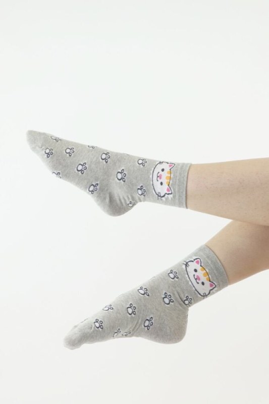 Veselé ponožky šedé s model 18336572 - Moraj - Doplňky čepice, rukavice a šály