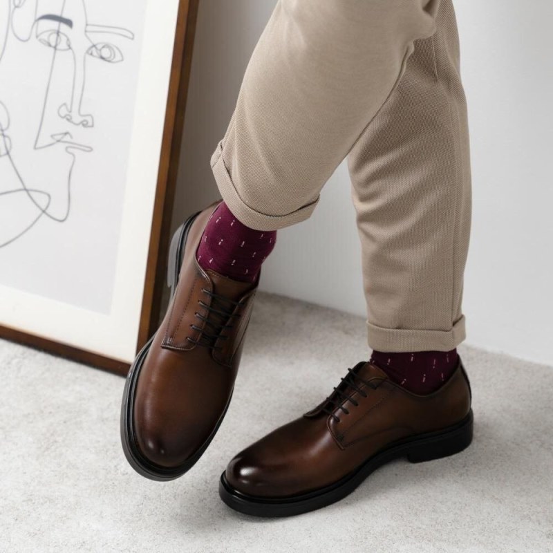 Bezešvé ponožky model 18703774 056 vínové - Steven - Doplňky čepice, rukavice a šály