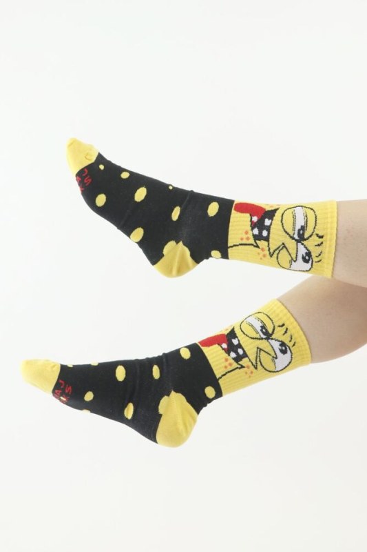 Veselé ponožky Face žluté - Doplňky čepice, rukavice a šály