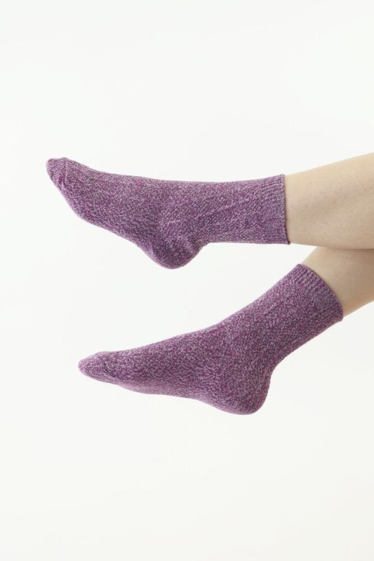 Pletené ponožky Thermona vínové - Doplňky čepice, rukavice a šály
